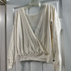 CALIA Carrie Underwood long sleeve drape front sweater top